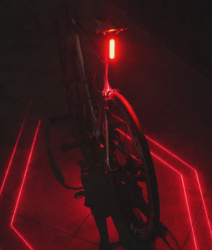 Slimme Fietslamp Achterlicht met Laser & Rem sensor - USB Oplaadbaar, Waterdicht