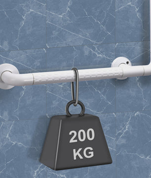 RVS Douchegreep 60x40cm met Antislip & Nachtverlichting - Veiligheid voor Senioren tot 200kg