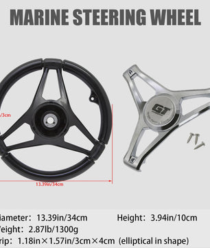 GT Marine Stuurwiel voor Buitenboordmotor - Polyamide & Chroom