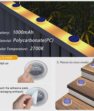 Solar Buitenlampen Warm Wit - IP68 Waterdicht - Oplaadbaar - Voor Oprit, Trap, Dek & Tuin