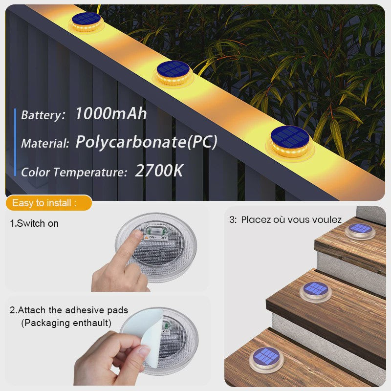 Solar Buitenlampen Warm Wit - IP68 Waterdicht - Oplaadbaar - Voor Oprit, Trap, Dek & Tuin