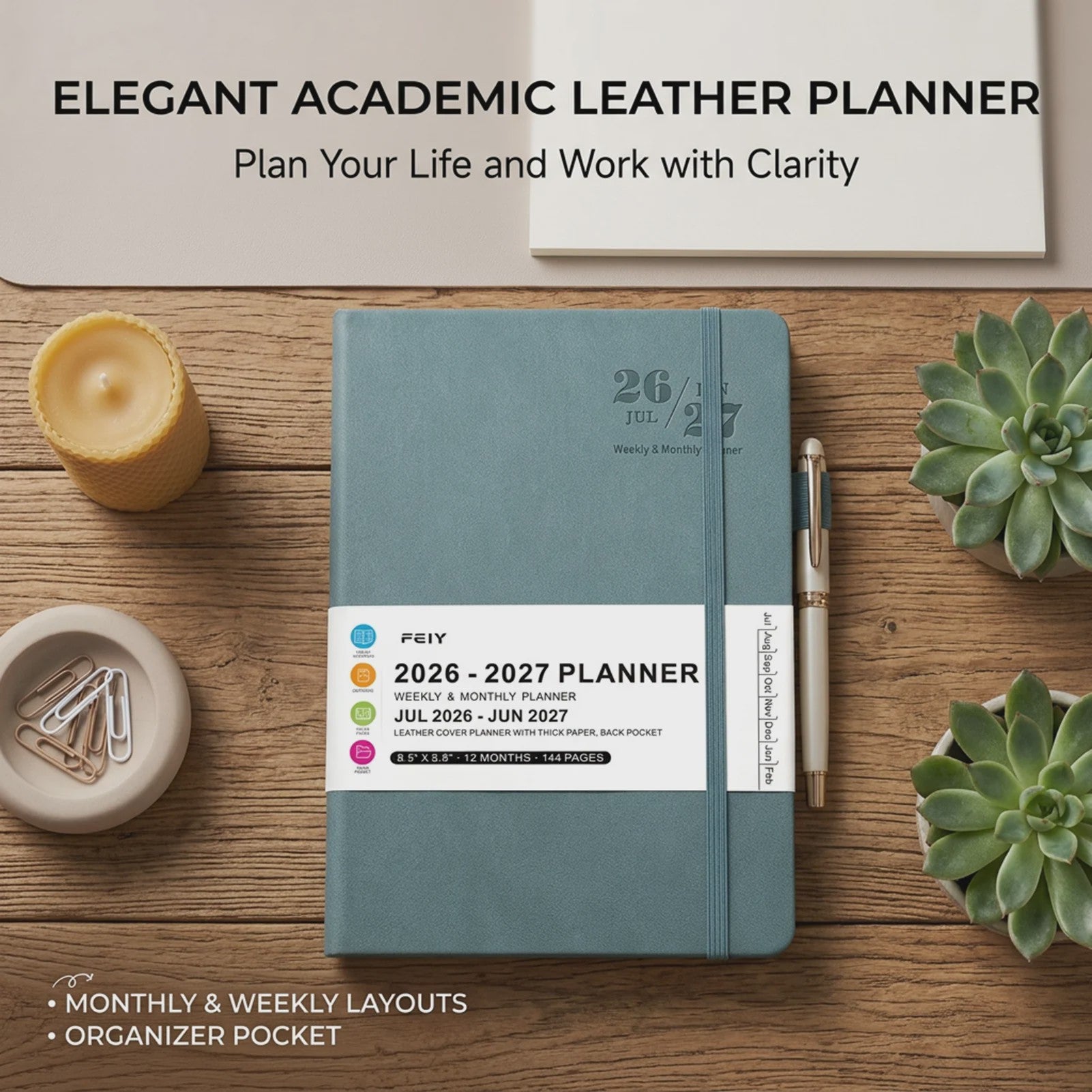 Minimalistische A5 Planner 2026-2027: Dagelijks & Wekelijks Boek voor Werk en Studie