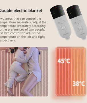 RUIANBAO Dubbele Elektrische Deken 160x140cm - Constante Warmte & Dubbele Controle