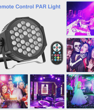 2x U'King LED Par Licht 36 RGB DMX Stage Verlichting voor Feest, DJ & Bruiloft
