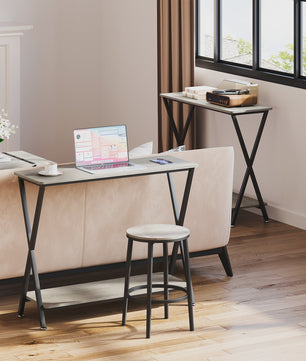 Industriële Console Tafel met Plank - Smal Metalen Frame voor Hal, Woonkamer of Entree