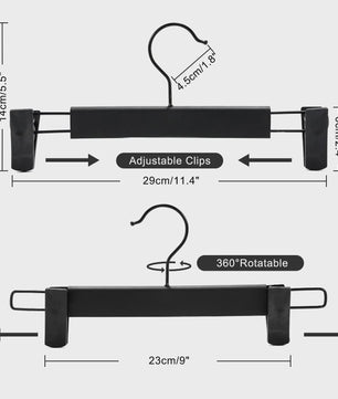 Set van 10 Verstelbare Anti-slip Kledinghangers met Clips voor Broeken, Rokken en Jeans