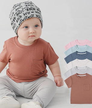 Zomer T-shirt Bamboe Vezel voor Baby Jongens & Meisjes - Kortmouw, Ronde Hals