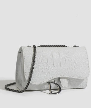 Chique Dames Croco Print Tas met Paillettenketting - Crossbody & Schoudertas voor Avondfeesten