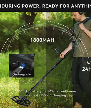 SUNPOW Professionele Metaaldetector met Pinpointer - Oplaadbaar, Waterdicht, 5 Modi
