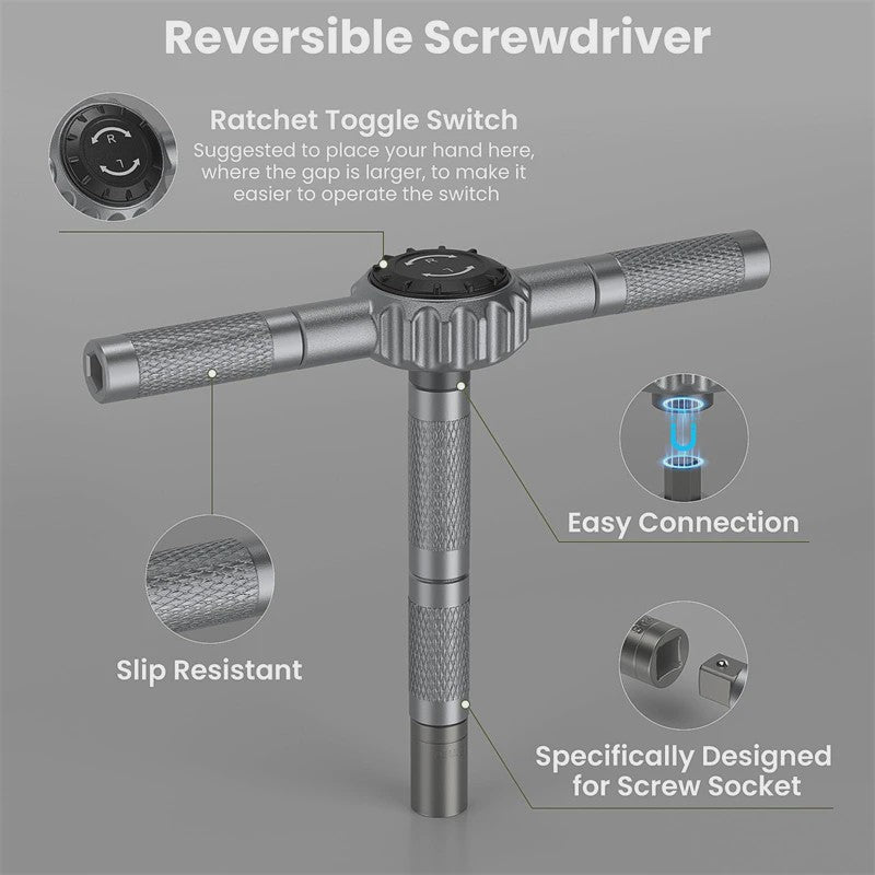 69-delige Magnetische Ratel Schroevendraaierset met 4 Handvatten & S2 Staal Bits voor Precisiewerk
