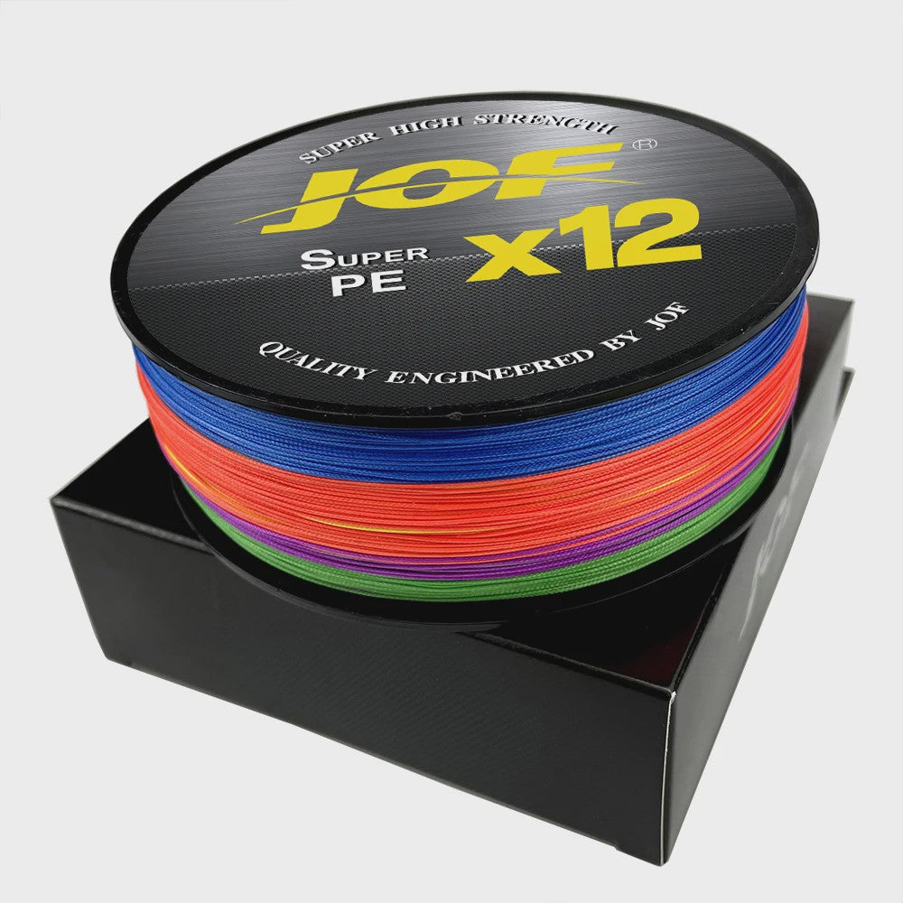 JOF X12 12-Strands Gevlochten Vislijn - Super Sterk Multifilament PE Lijn (25-92LB)