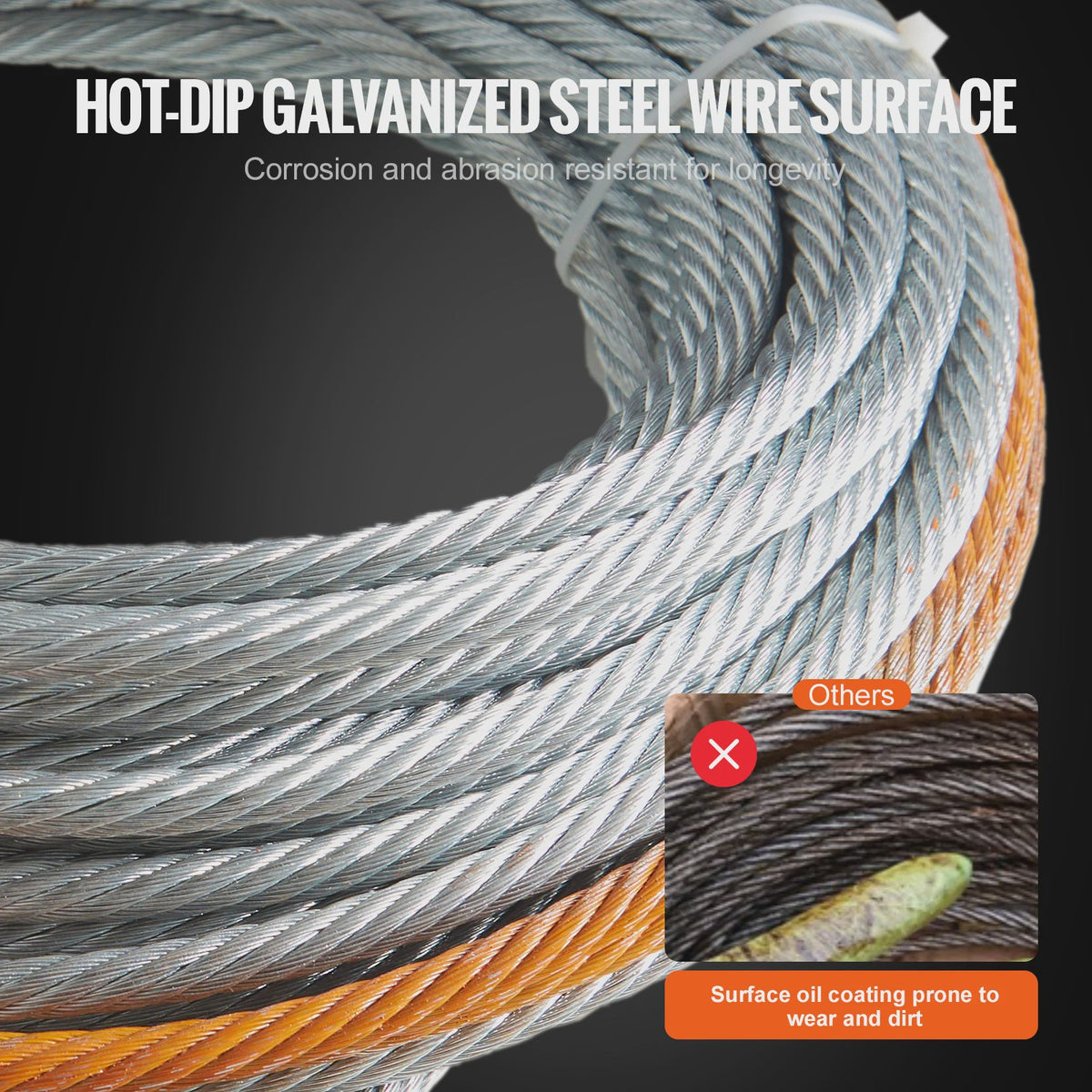 Verzinkte Stalen Lierkabel 3/8 inch - Hoge Breeksterkte voor SUV & Off-Road