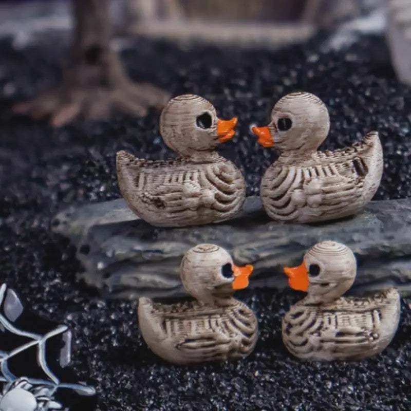 20x Gothic Skelet Eendjes - Mini Resin Figuurtjes voor Halloween & Decoratie