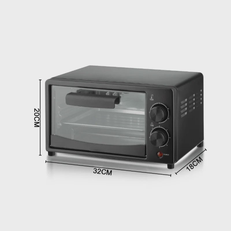 Mini Elektrische Oven 12L - Multifunctioneel voor Gebak, Toast, Pizza & Meer