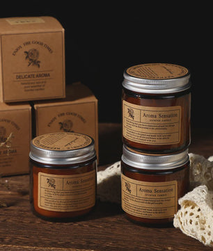 Aromatherapie Kaars in Bruine Glazen Pot - Geurkaars voor Ontspanning & Cadeau