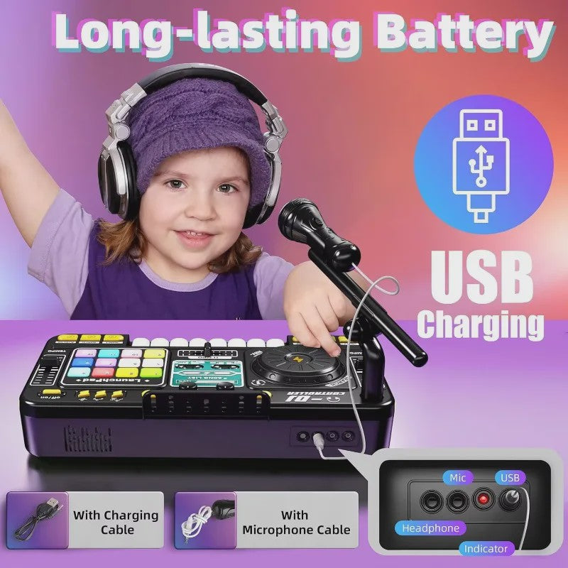 Multifunctionele DJ Mixer Speelgoed voor Kinderen met Bluetooth, Microfoon en Lichteffecten