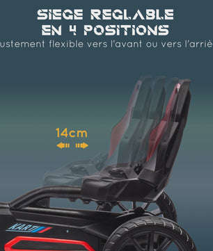 Kinder Trappen Go-Kart met Verstelbare Stoel en Stille EVA Wielen