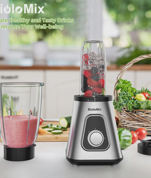 BioloMix Krachtige Blender 1300W met Glazen Kan (1.5L) - Perfect voor Smoothies & Sauzen