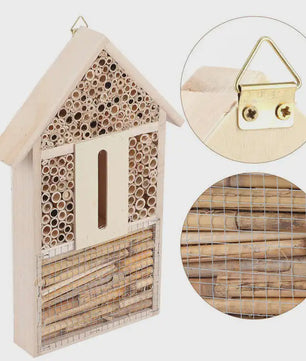 Houten Insectenhotel en Bijenhotel voor Tuin - Decoratief Buitenverblijf