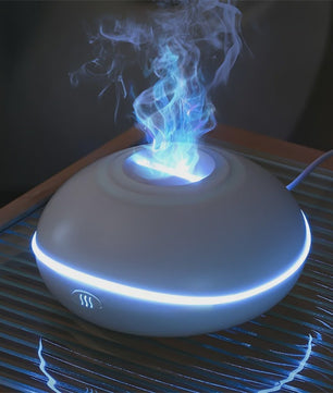 Vlam Luchtbevochtiger met Aroma Diffuser en Kleurrijk Nachtlampje