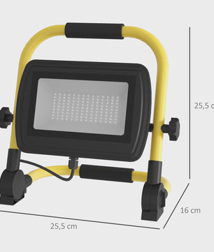 Homcom LED Werkspot 4250 Lumen IP65 Weerbestendig Draagbaar Geel