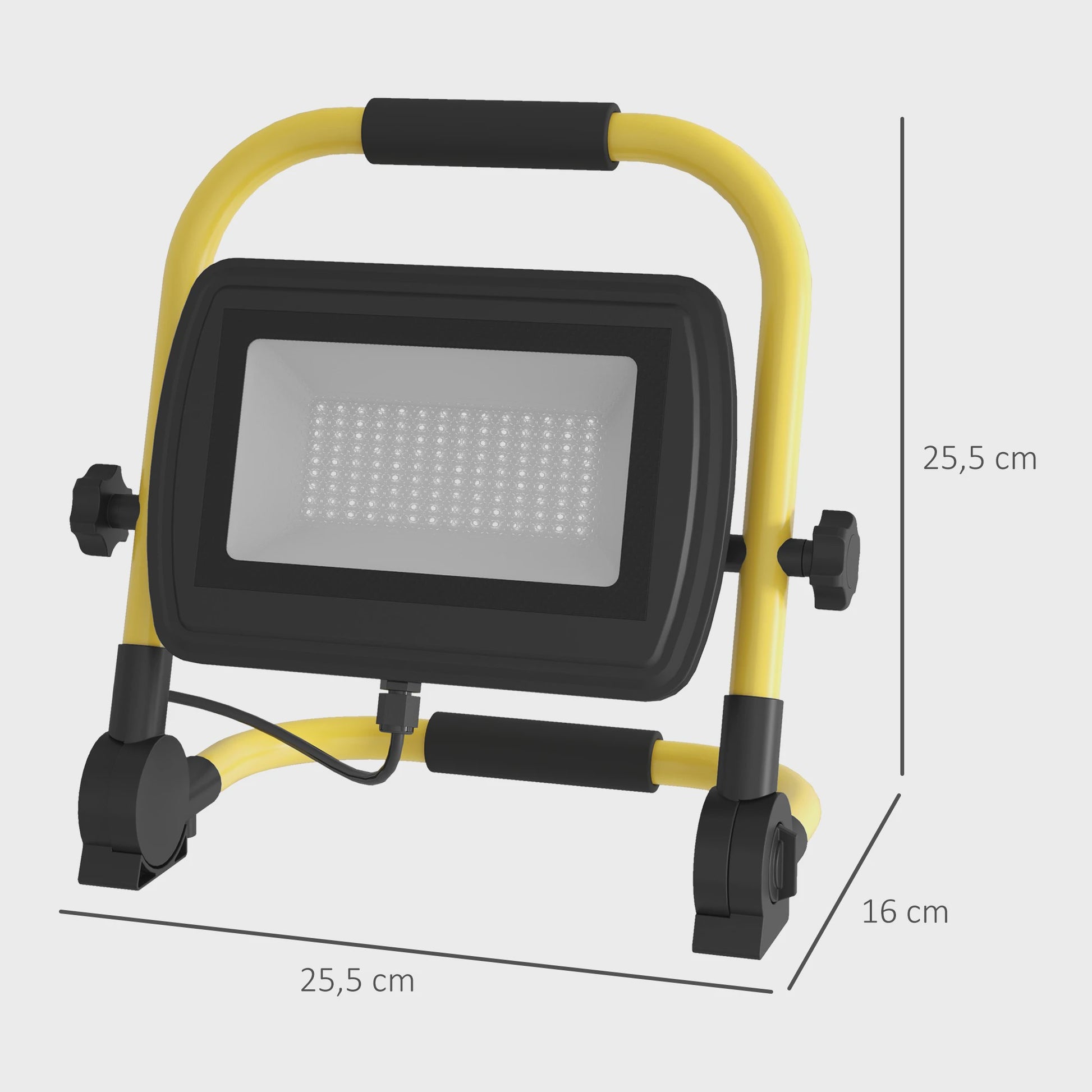 Homcom LED Werkspot 4250 Lumen IP65 Weerbestendig Draagbaar Geel