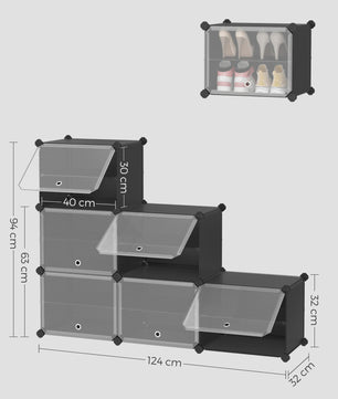 Ruime Schoenenkast voor 24 Paren - 82x32x92 cm - Modulair en Stijlvol
