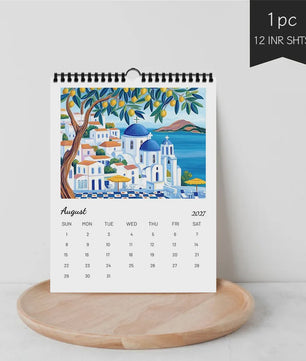2027 Wandkalender met Ouyang Town Thema - 12 Maanden Planner & Perfect Cadeau
