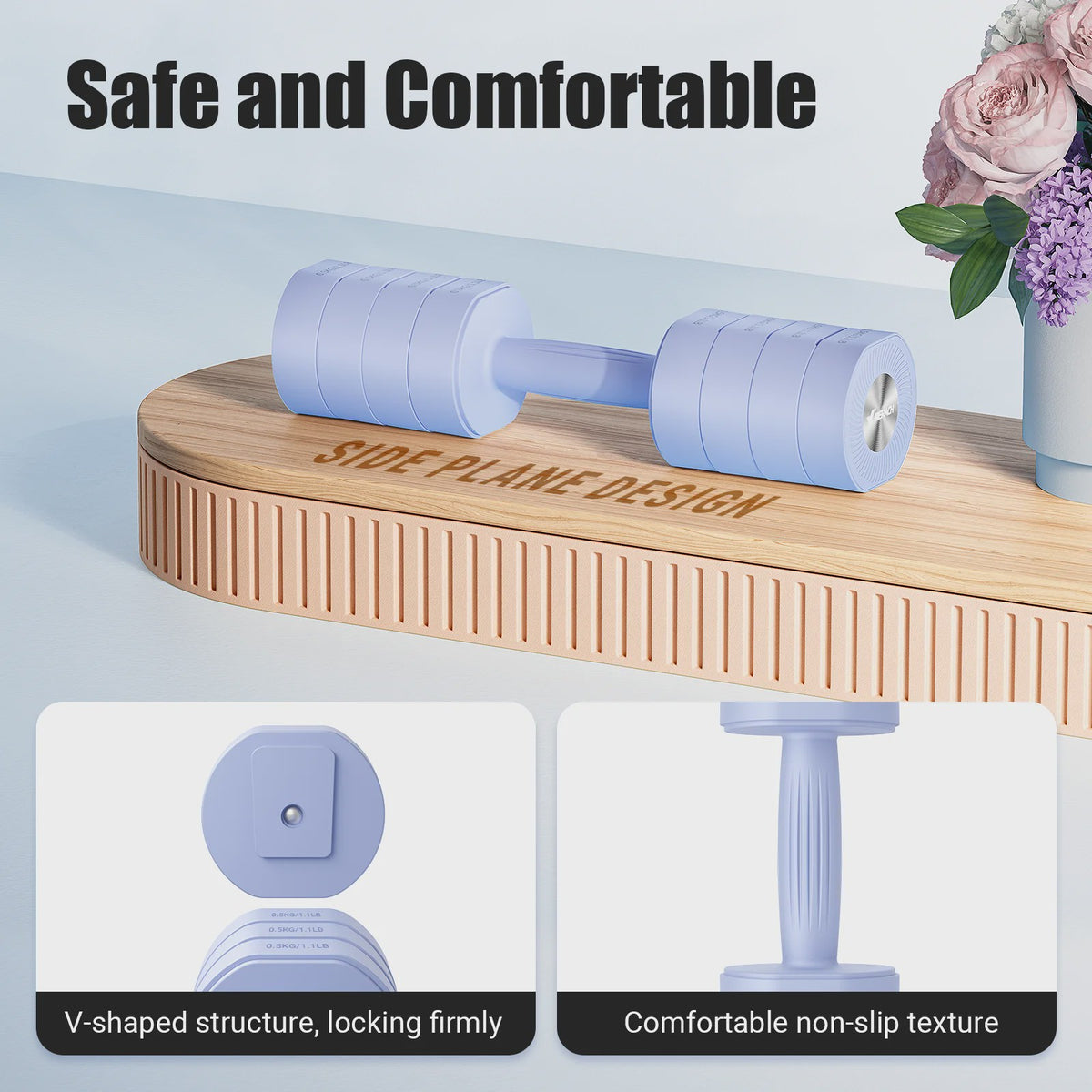 MERACH Verstelbare Dumbbell Set (2 stuks) - 4-in-1 Handgewichten voor Thuis, 1-4 kg per stuk