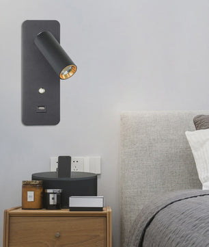 Moderne LED Wandlamp 7W met USB-poort en Schakelaar - Scandinavisch Design voor Slaapkamer & Woonkamer