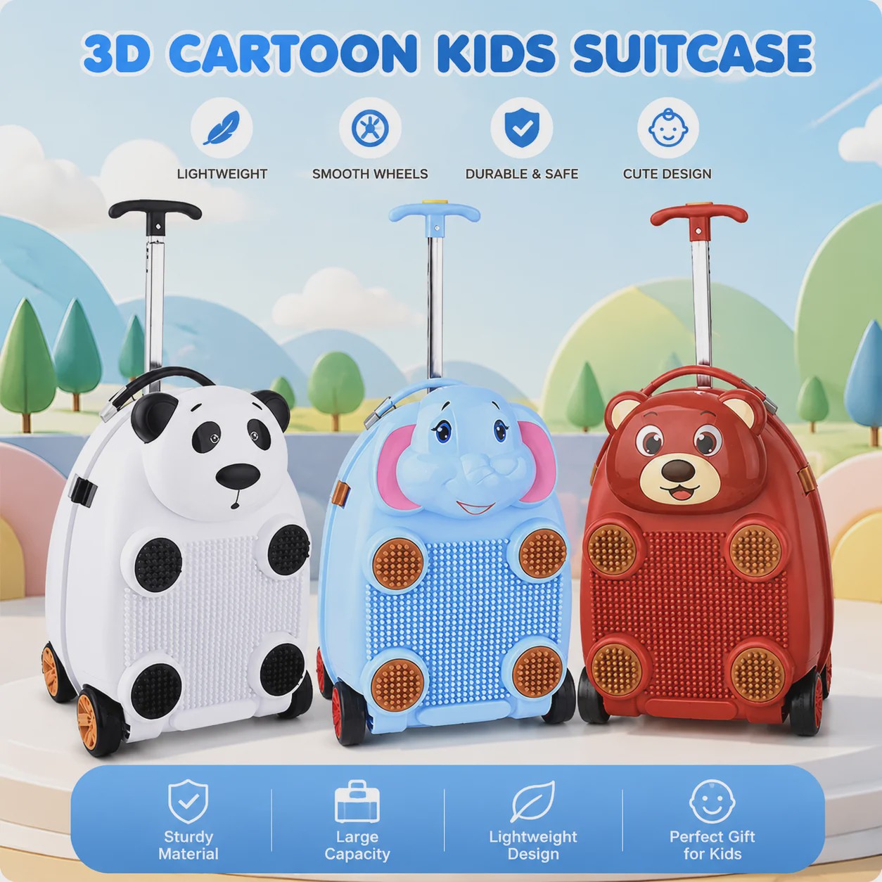 Leuke Kinder Koffer - Zitten, Trekken & Reizen met Dieren Design
