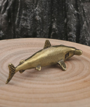 Bronzen Hamerhaai Figuur - Decoratieve Marine Souvenir voor Bureau