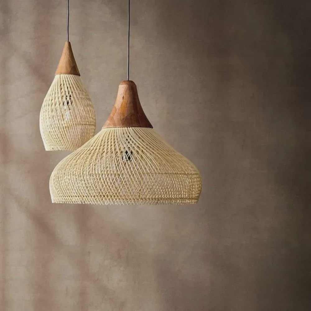 60cm Wabi Sabi Rotan Hanglamp - Japanse Retro Design voor Woonkamer & Eetkamer