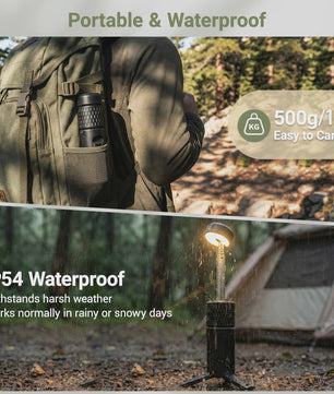 Telescopische Campinglamp met LED, Draagbare Noodverlichting & Powerbank Functie