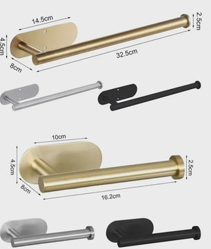 Zelfklevende RVS Toiletrolhouder & Keukenrolhouder - Wandmontage