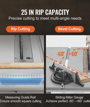 SucceBuy 10-inch Tafelzaag 8A - Draagbaar & Compact voor Jobsite & DIY Houtbewerking