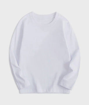 Kinder T-shirt met Lange Mouwen van Katoen - Uni Kleur Basis T-shirt voor Jongens en Meisjes - Perfect voor de Lente
