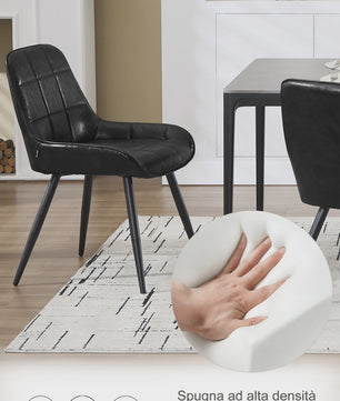 Set van 2 Ergonomische Velvet Eetkamerstoelen - Scandinavisch Design