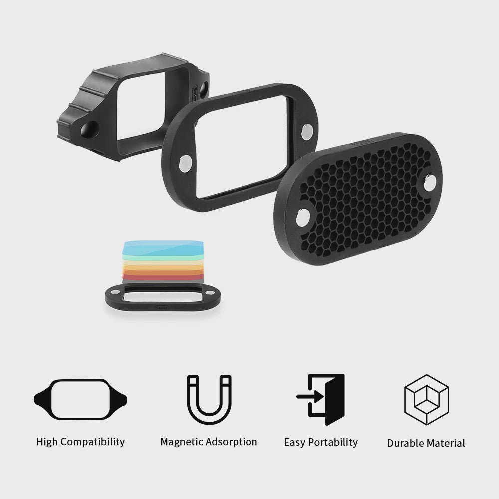 Selens Magnetische Flitser Grid Kit met Kleurenfilters en Diffuser - Professionele Lichtmodificatie