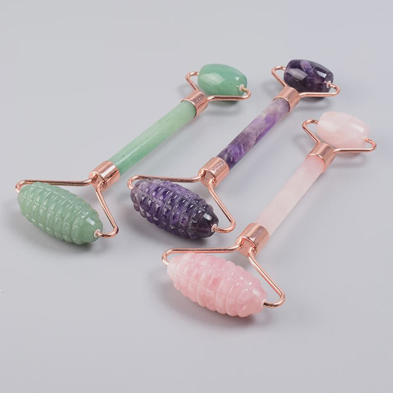 Luxe Jade Gezichtsmassage Roller & Gua Sha Set - Rose Gold