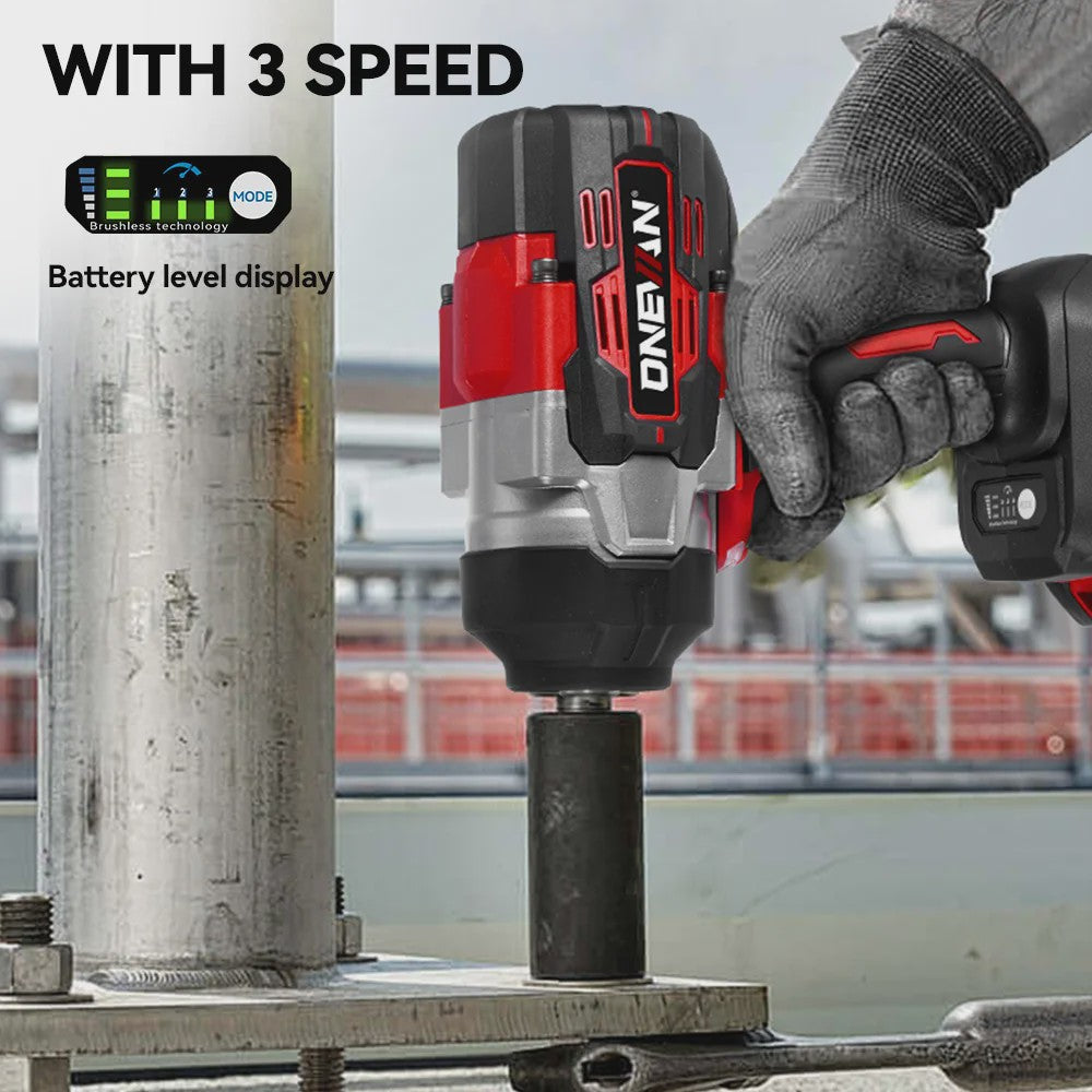ONEVAN Brushless Elektrische Slagschroevendraaier 2800W - 2800 Nm, 1/2 Inch, Makita 18V Compatibel