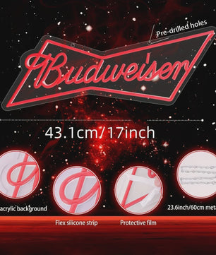 Budweiser Neon LED Lichtreclame - Bar Decoratie & Man Cave Verlichting