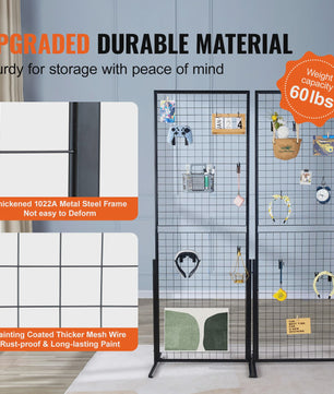 Dubbelzijdige Gridwall Display Panelen met Haken - 2 Stuks