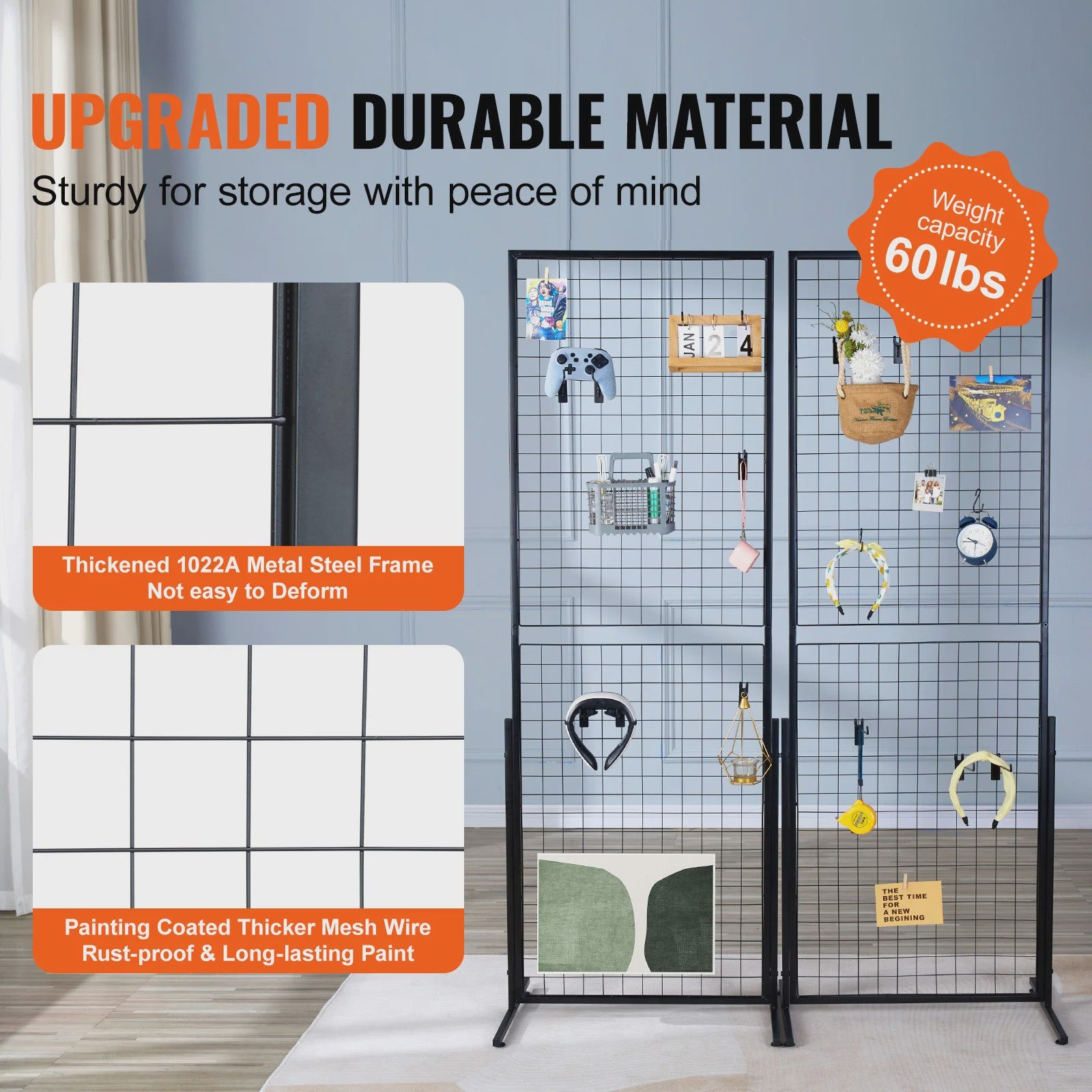 Dubbelzijdige Gridwall Display Panelen met Haken - 2 Stuks