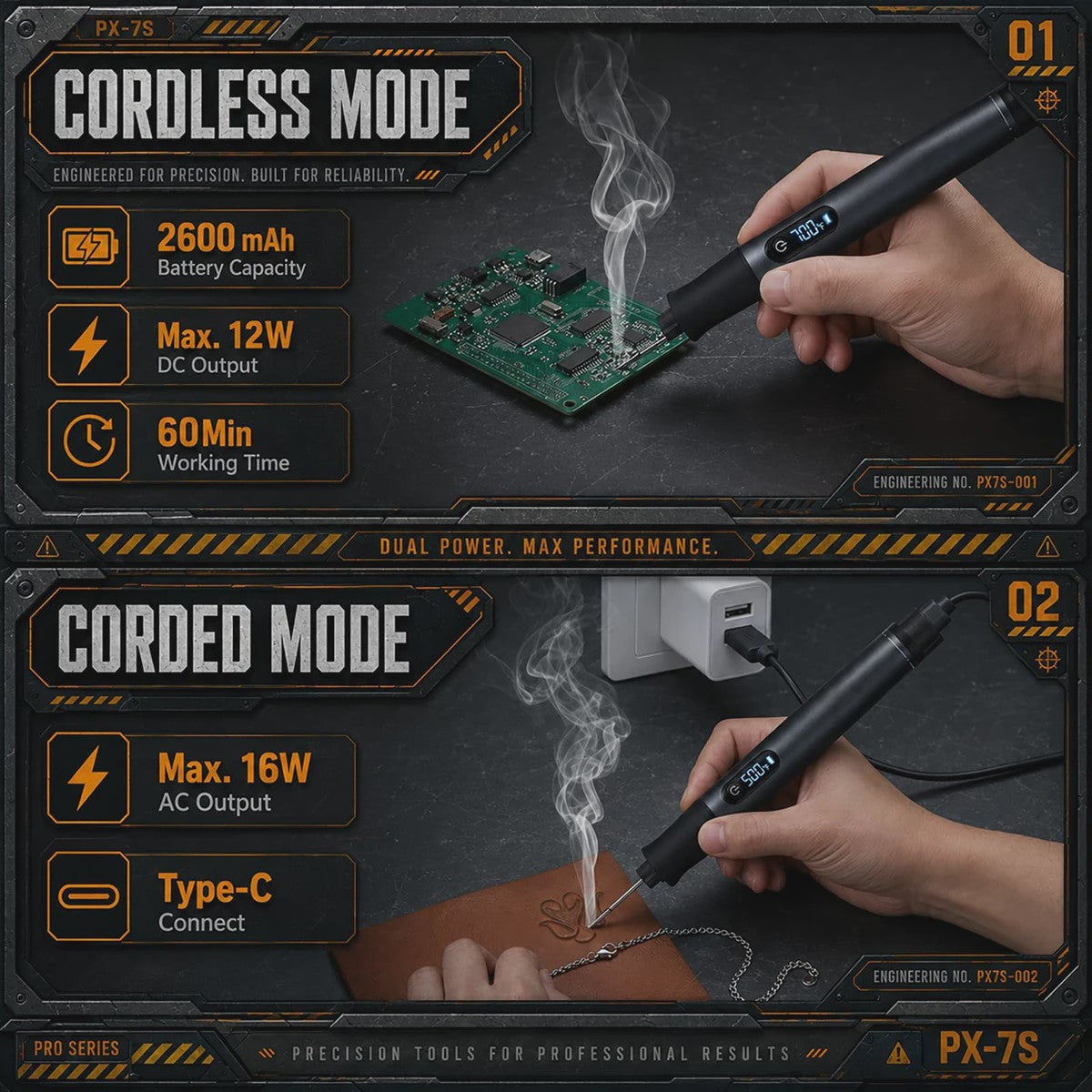 Draadloze Soldeerbout Kit - Snel Verwarmend, Precisie Tip, 2600mAh Batterij, Draagbaar voor PCB Reparatie