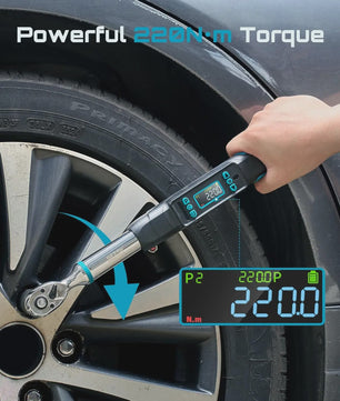 Digitale Momentsleutel 3/8" 220Nm met LCD, Track & Peak Modi, Geheugen & Alarm
