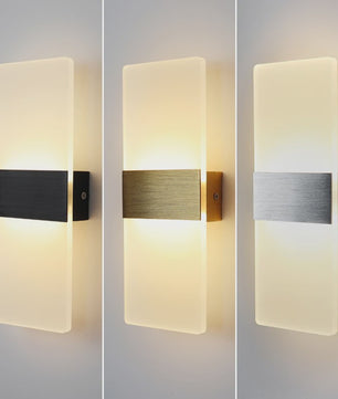Moderne LED Wandlamp Aluminium & Mat Acryl - Hotel Corridor, Slaapkamer