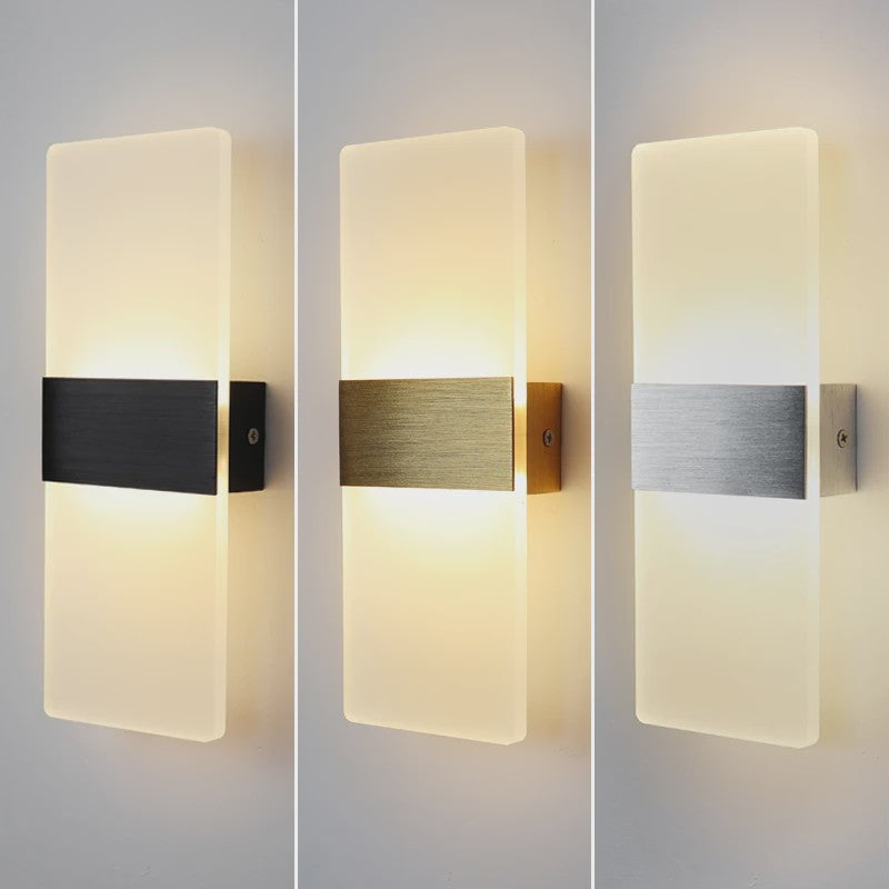 Moderne LED Wandlamp Aluminium & Mat Acryl - Hotel Corridor, Slaapkamer
