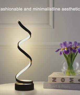 Moderne LED Spiral Tafellamp - 3 Kleurtemperaturen, Dimbaar, USB