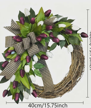 Luxe Tulpen Krans - Voorjaar & Feest Decoratie - Deurhanger